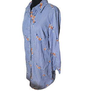 JGee striped shirt embroidered floral dress petite large